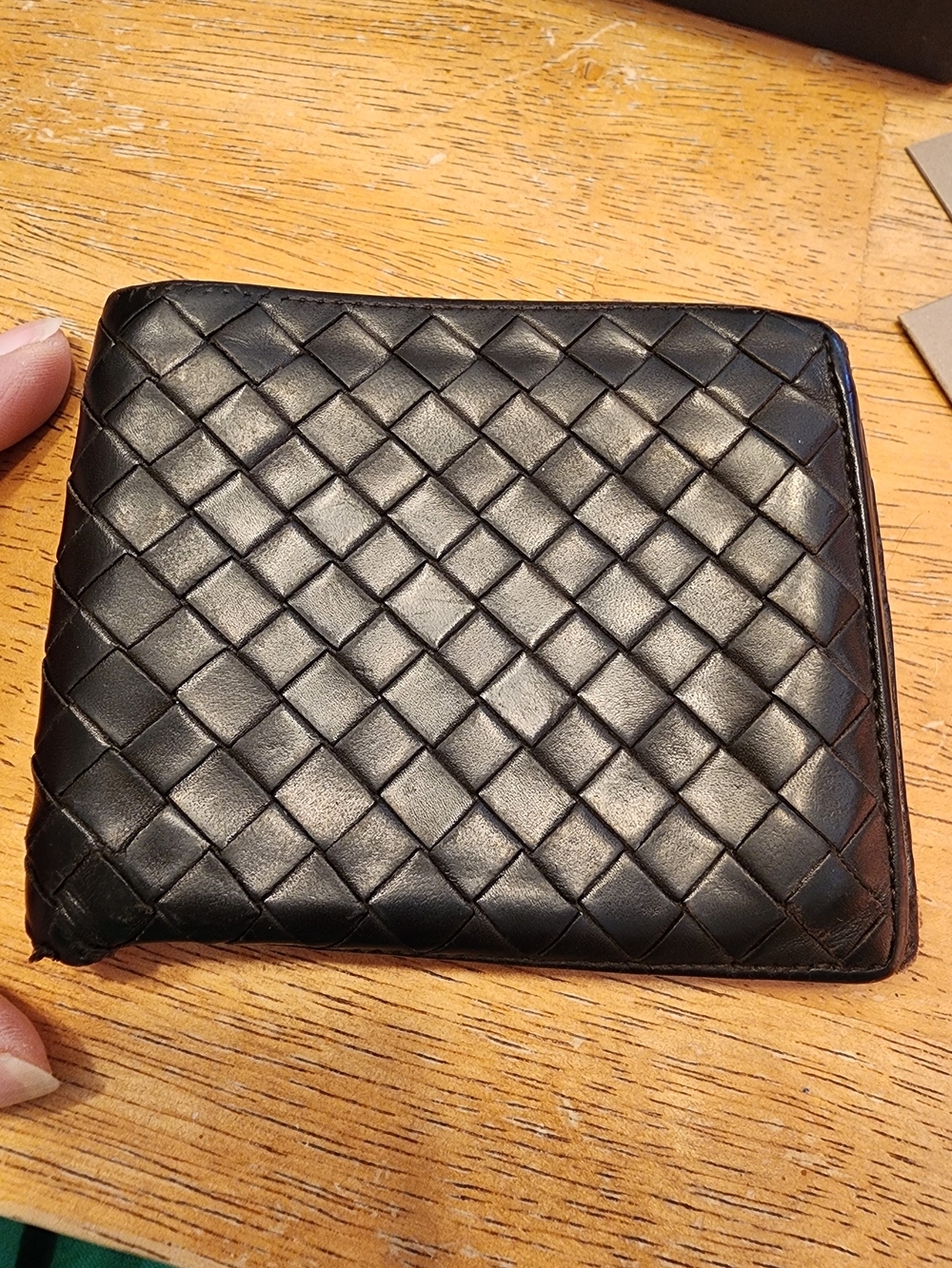 Bottega Veneta Intrecciato bifold wallet Dark Brown woven Leather Design - Picture 2 of 16